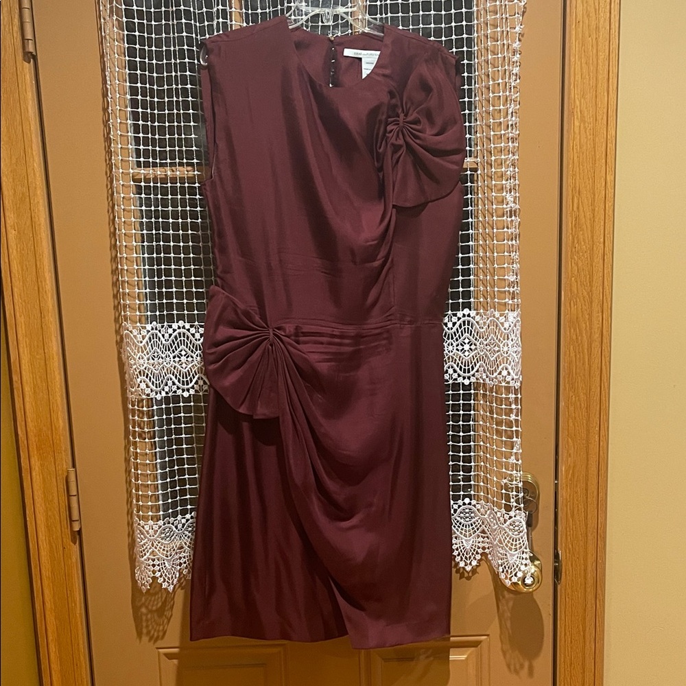 Diane Von Furstenberg  Draped Dress in Burgundy